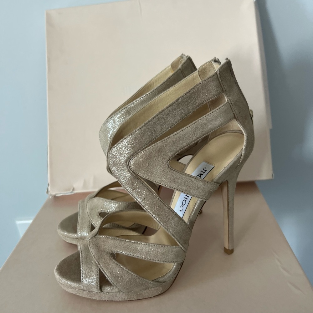 Jimmy Choo Shimmering Beige Heels